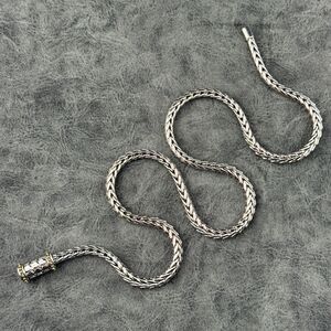 Necklace Wheat Chain Silver-tone Metal Magnetic Clasp with Gold-tone Design 20"